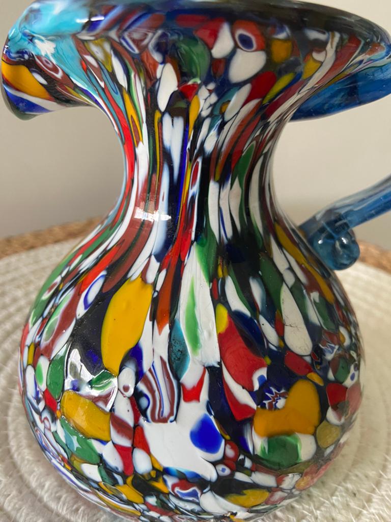 VROLIJK GEKLEURDE MURANO uit de jaren 50- Harlekijnvaas, Antiek en Kunst, Ophalen of Verzenden