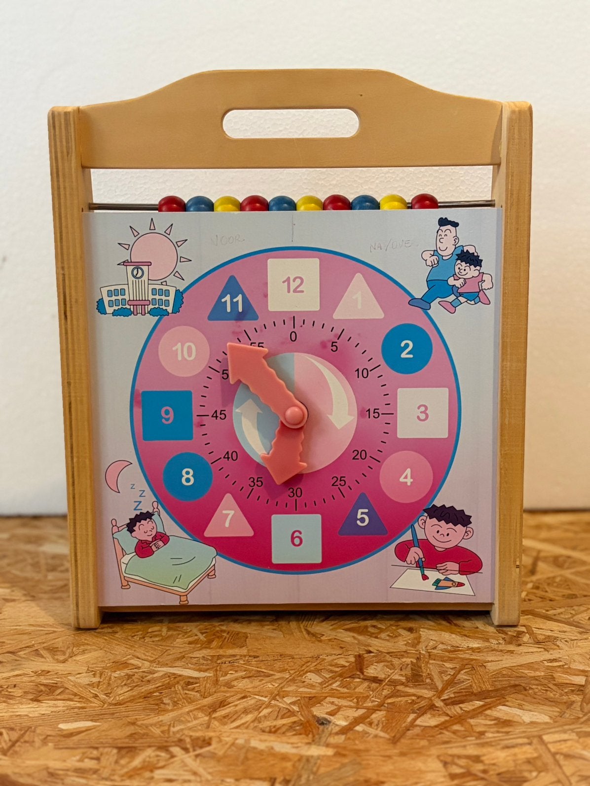 Houten educatief activiteitenbord, Kinderen en Baby's, Ophalen, Zo goed als nieuw, Klok