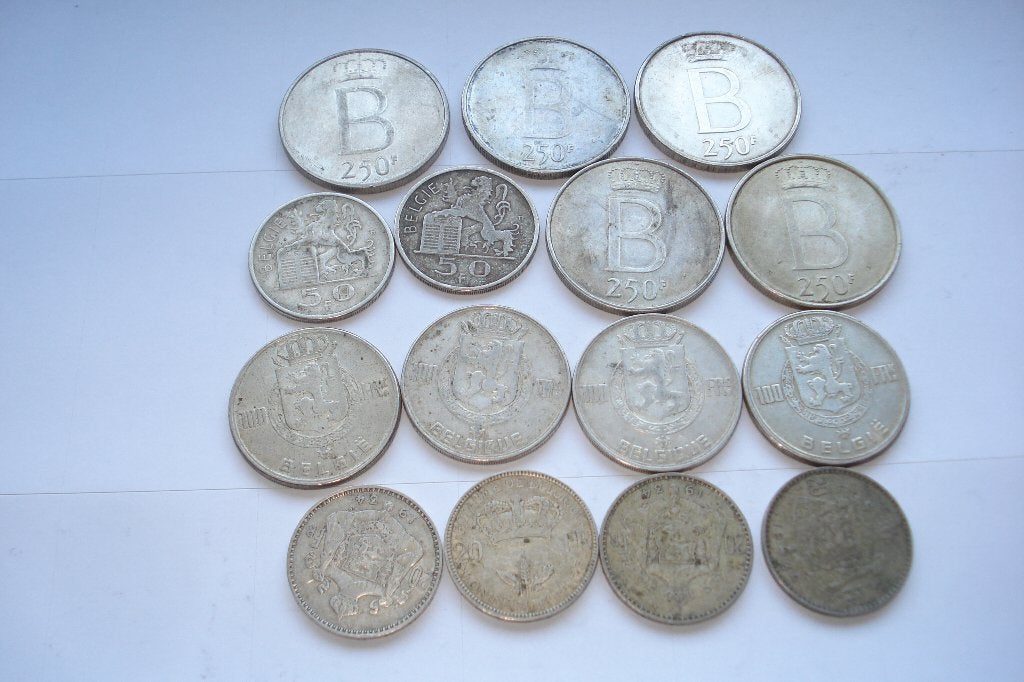Lot de 15 pièces de monnaie Belge en argent 266 grammes., Timbres & Monnaies, Enlèvement ou Envoi, Monnaie en vrac, Argent, Argent