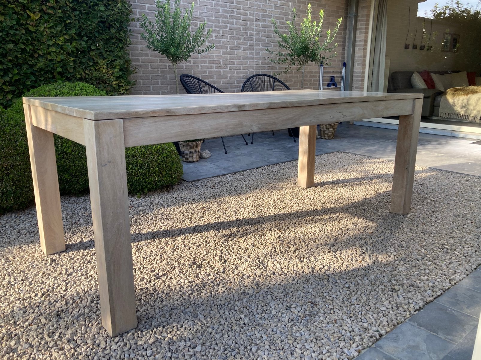 Eettafel in massieve teak 200x90, Huis en Inrichting, Ophalen, Teakhout, 200 cm of meer, 50 tot 100 cm
