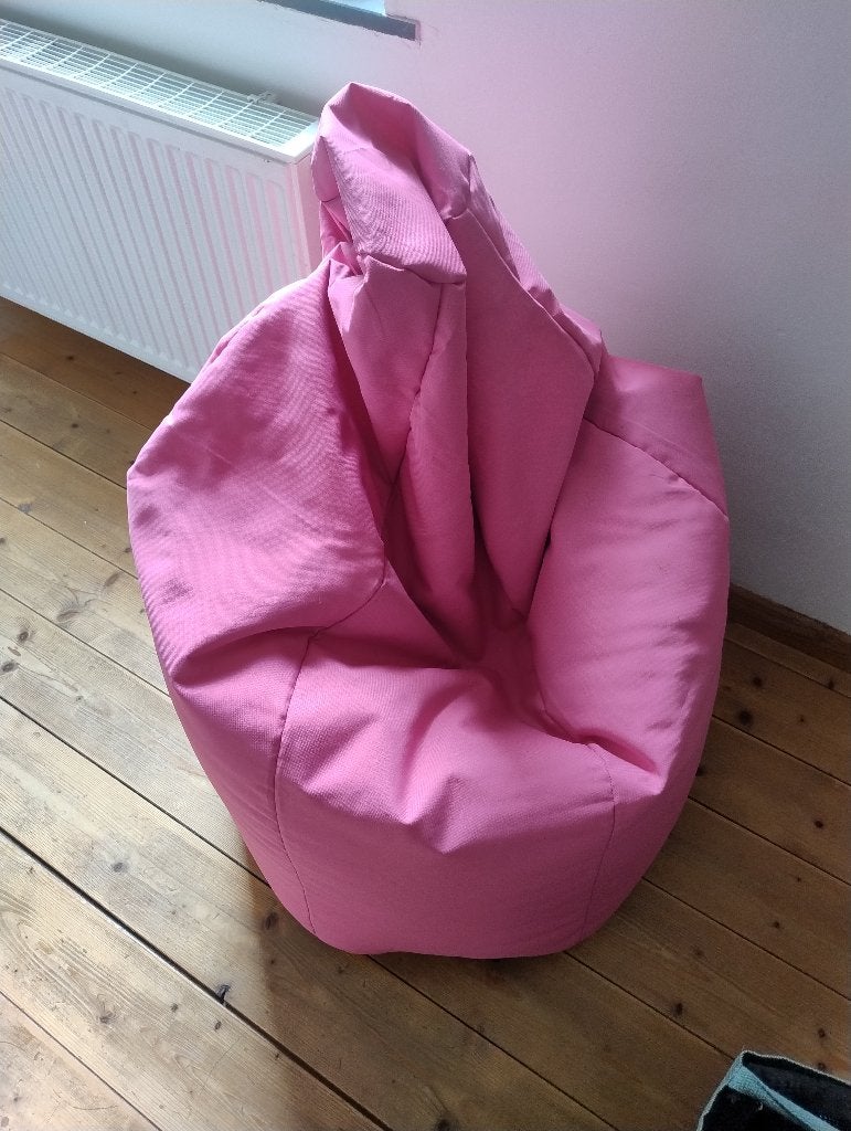 Roze zitzak, Enlèvement, Utilisé, Rose, Pouf