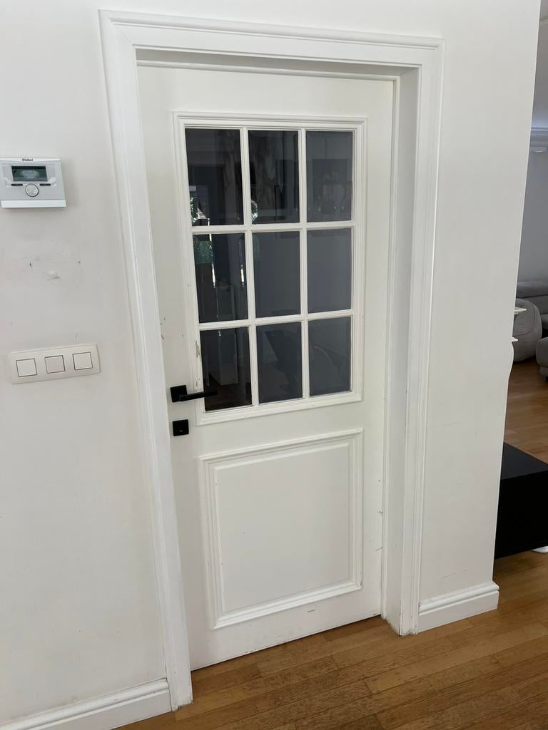 Binnendeur glas en vol, Doe-het-zelf en Bouw, Deuren en Vliegenramen, Ophalen, Gebruikt, Glas, Binnendeur