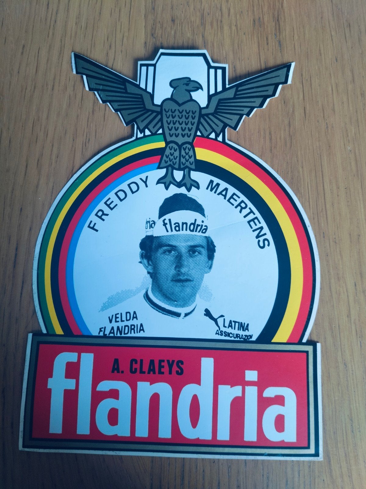 Oude vintage sticker Freddy Maertens flandria, Verzamelen, Ophalen of Verzenden