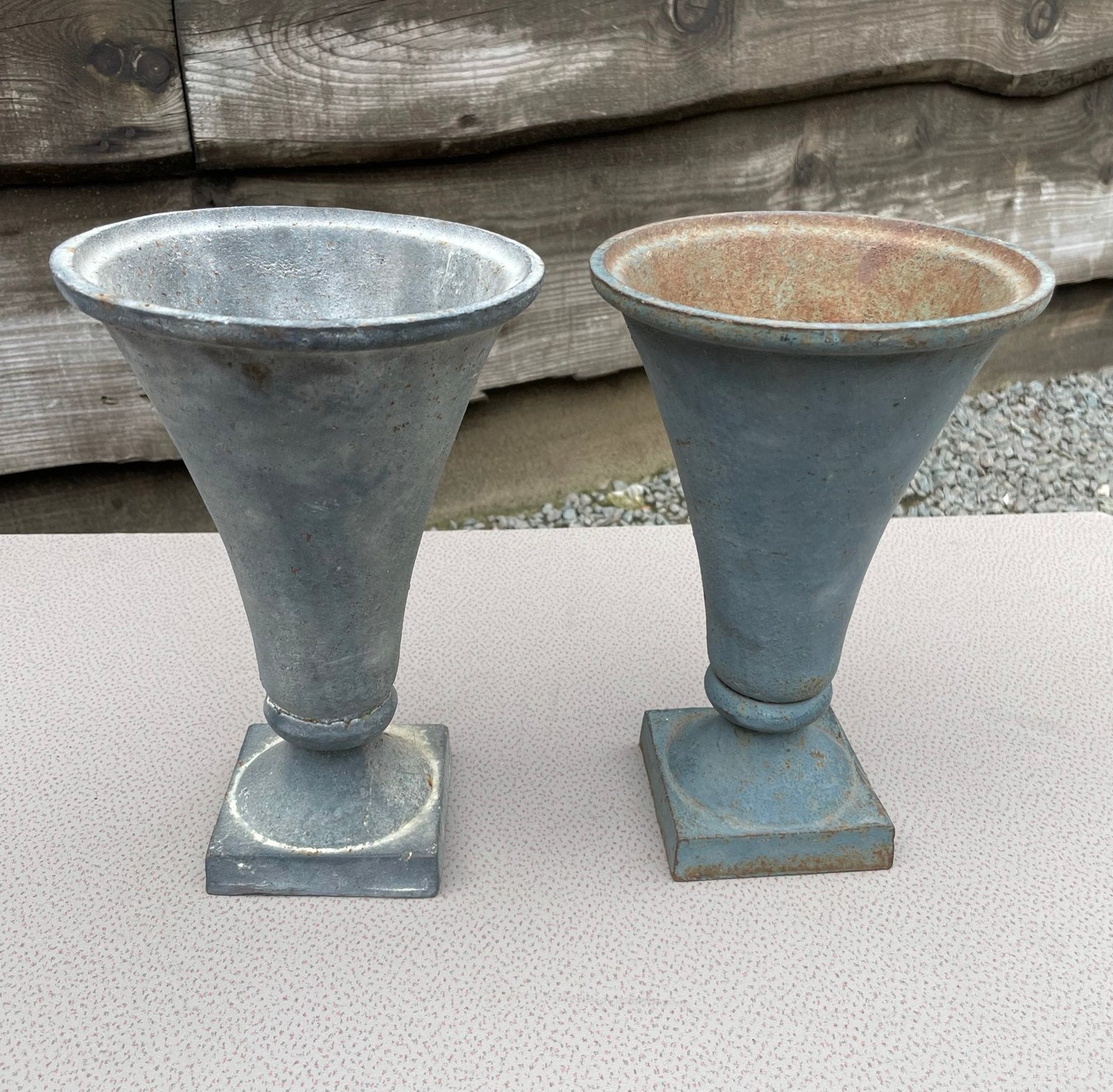 Gietijzeren tuinvazen hoigte 25 cm, Enlèvement, Utilisé