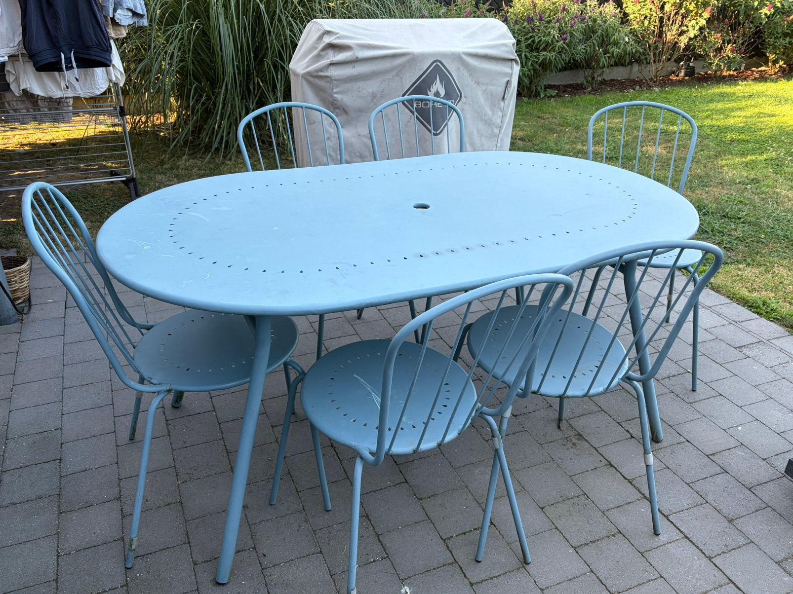 Blauwe tuinset, Tuin en Terras, Ophalen, Gebruikt