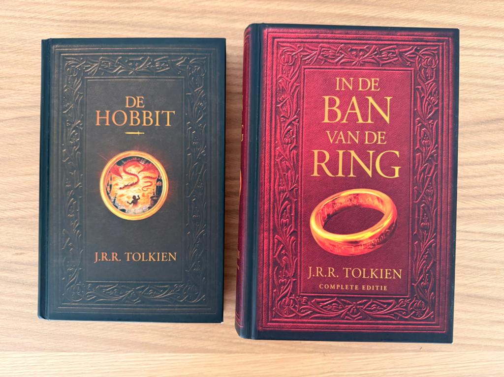 De Hobbit + In de Ban van de Ring - zeldzame hardcover, Envoi, Comme neuf
