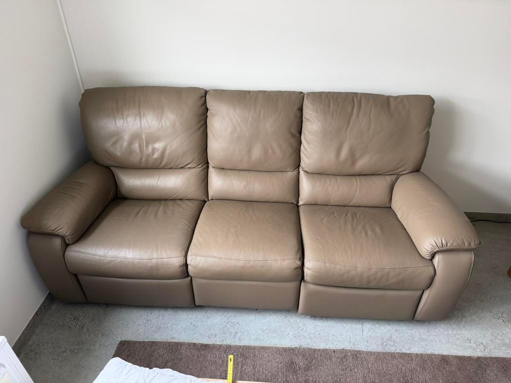 Zetel driezit met relax stand, Enlèvement, Utilisé, Cuir, Modern