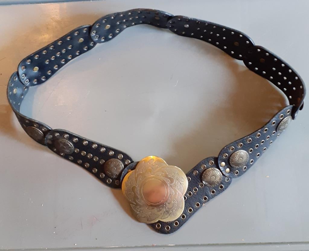 Ceinture western concho silicium cuir et laiton, Enlèvement ou Envoi, Ceinture