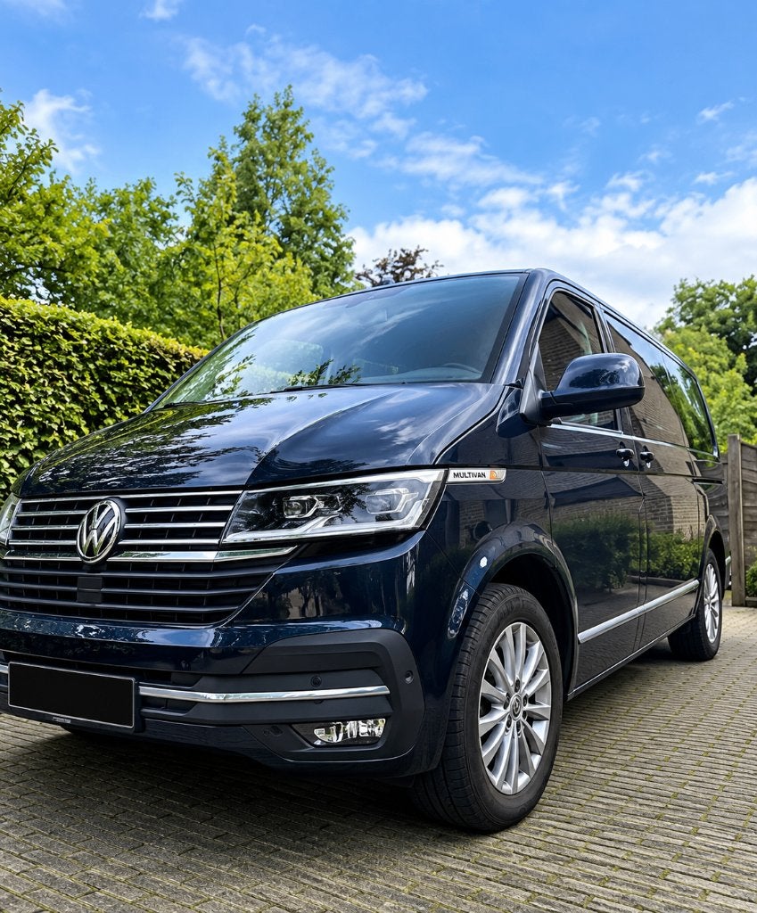 VW Multivan 6.1 Highline  DSG ,150 pk,Nappa – 7 zitplaatsen, Auto's, Monovolume, Blauw, Leder, Diesel