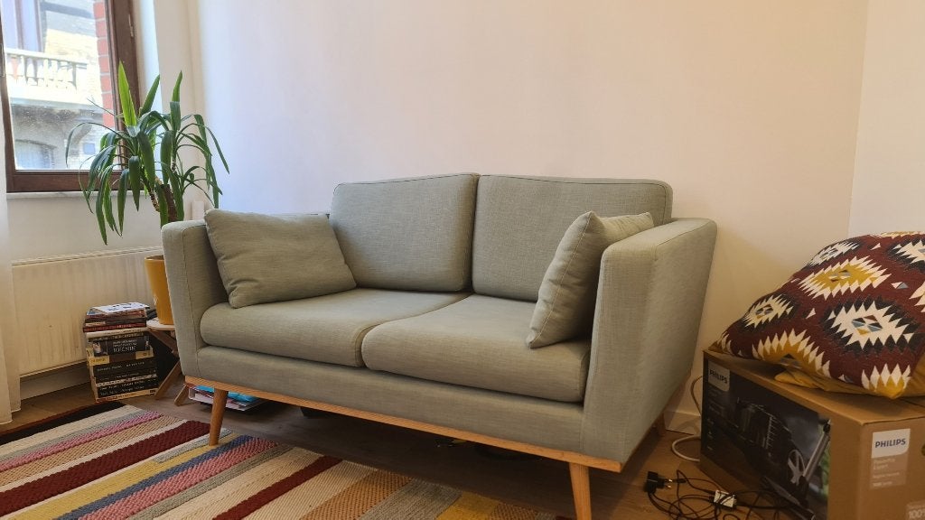 Zetel, tweepersoons, muntgroen, Ophalen, Tweepersoons, 75 tot 100 cm, Scandinavian