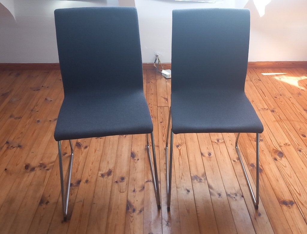 Deux chaises IKEA Volfgang tissu gris foncé, Tissus, Gris, Deux, Enlèvement