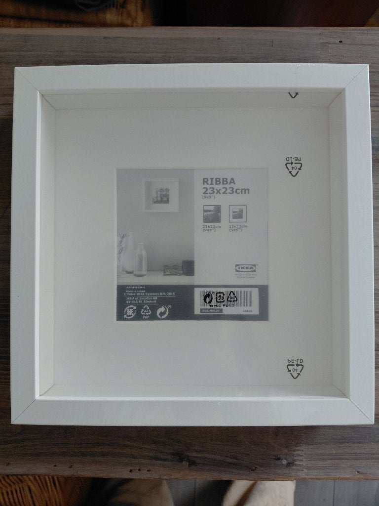 Lot 6 cadres IKEA RIBBA 23x23 blancs NEUFS sous blister, Neuf, 23 cm, 23 cm, Enlèvement