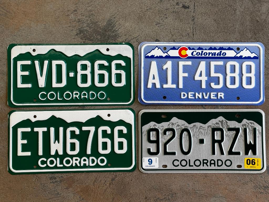 plaque d'immatriculation USA COLORADO X 4 LOT ou au CHOIX, Enlèvement ou Envoi, Comme neuf, Voitures