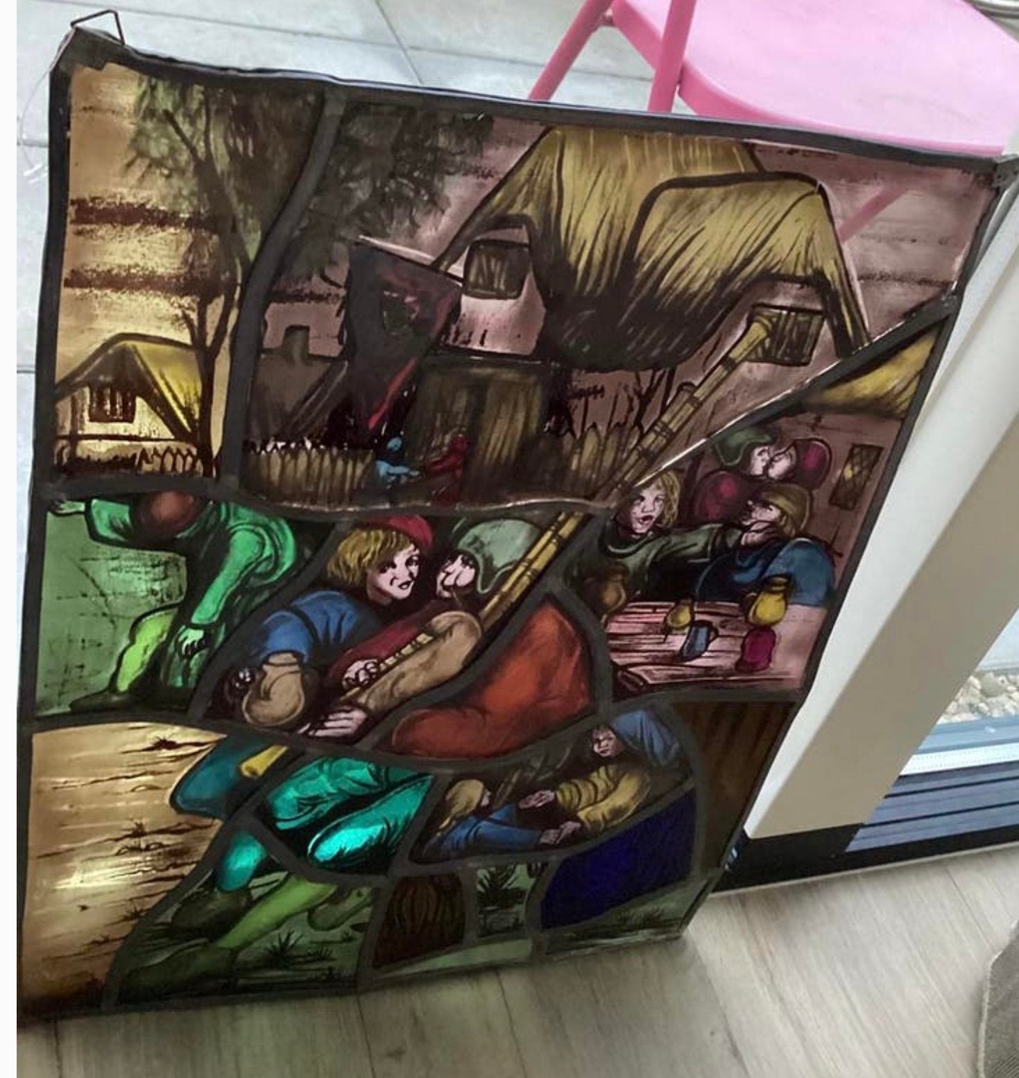 GLAS IN LOOD ,ANTIEK!!! ERG MOOI!! Afmeting op foto’s…MOOI!!, Antiquités & Art, Antiquités | Verre & Cristal, Enlèvement ou Envoi