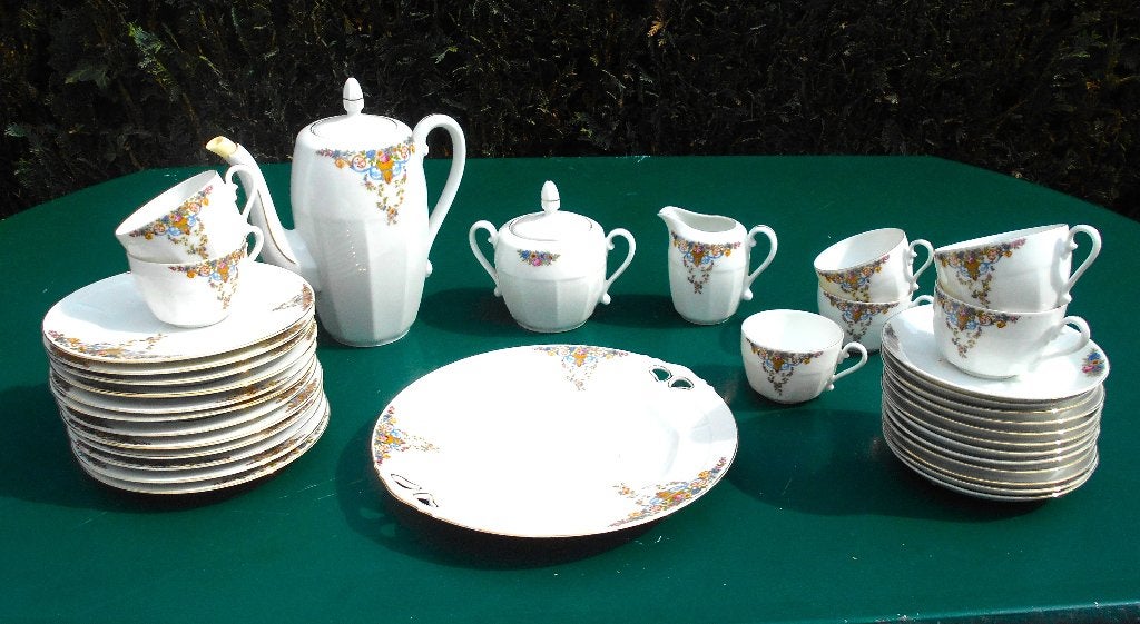 ancien service porcelaine Victoria Tchecoslovaquia 35 pièce, Enlèvement