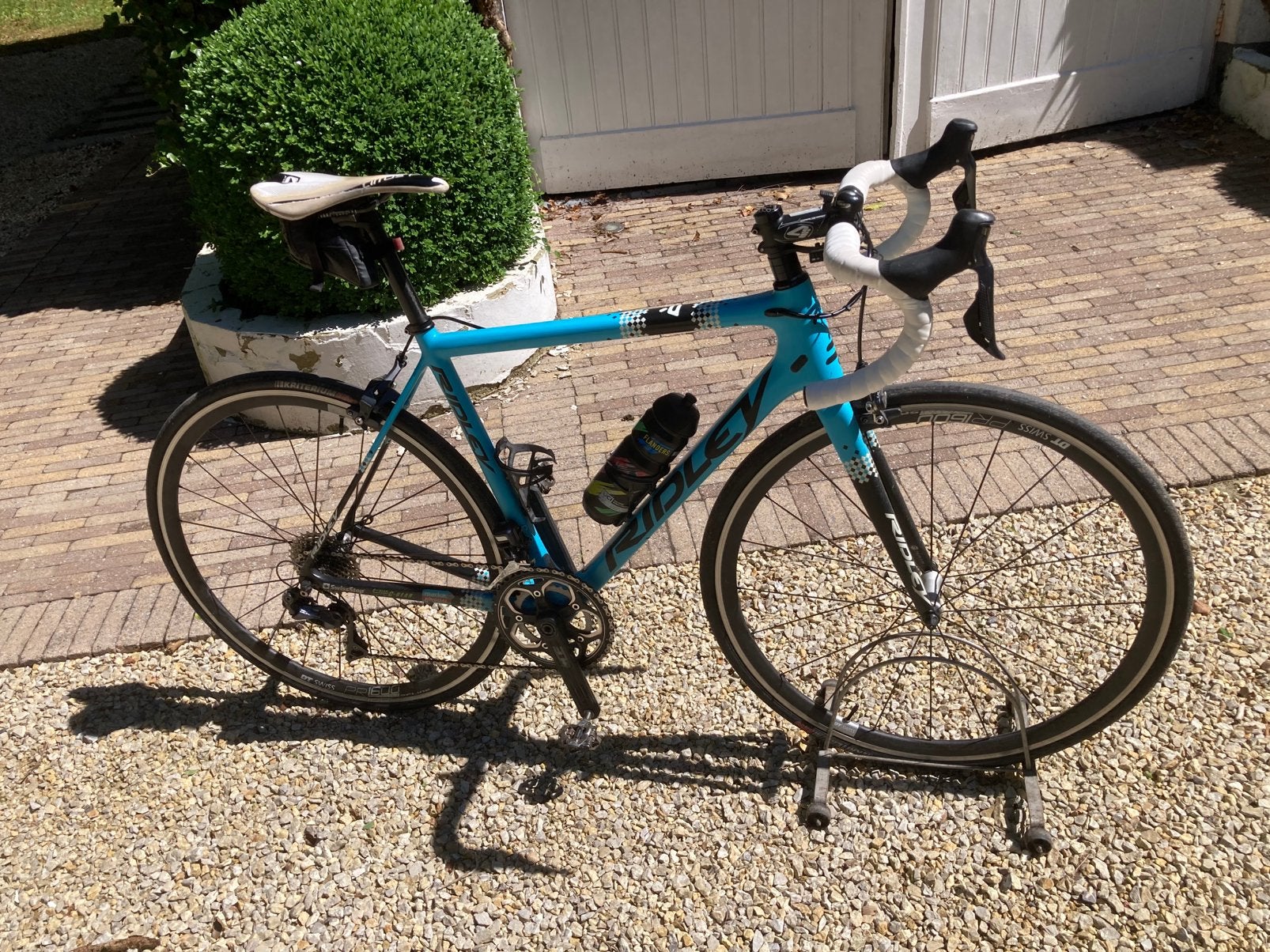 Ridley Helium,  lichtblauw,  maat 52, Fietsen en Brommers, Fietsen | Racefietsen, Ophalen, Gebruikt, Carbon, Velgrem