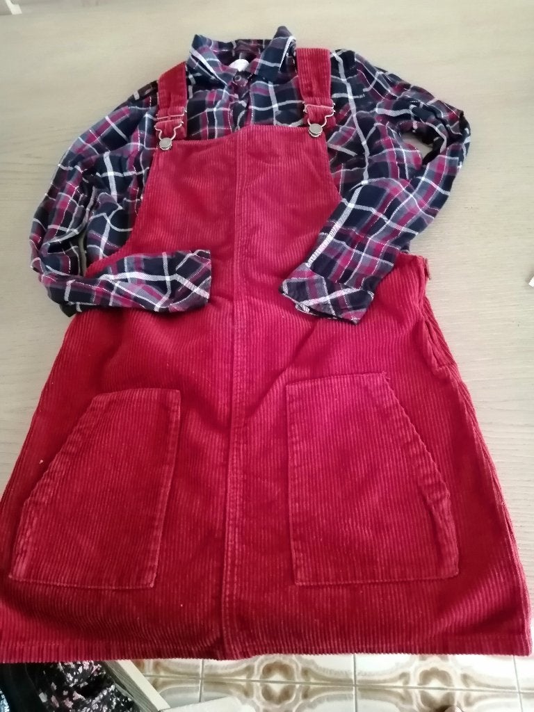 BEL & BO setje salopet rok + blouse maat 158, Kinderen en Baby's, Kinderkleding | Maat 158, Meisje, Ophalen of Verzenden, Zo goed als nieuw