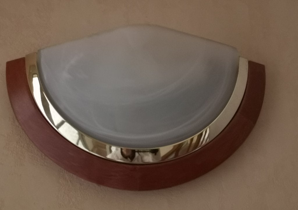 Lampe murale en cuivre et marron, Enlèvement ou Envoi, Applique murale, Marron