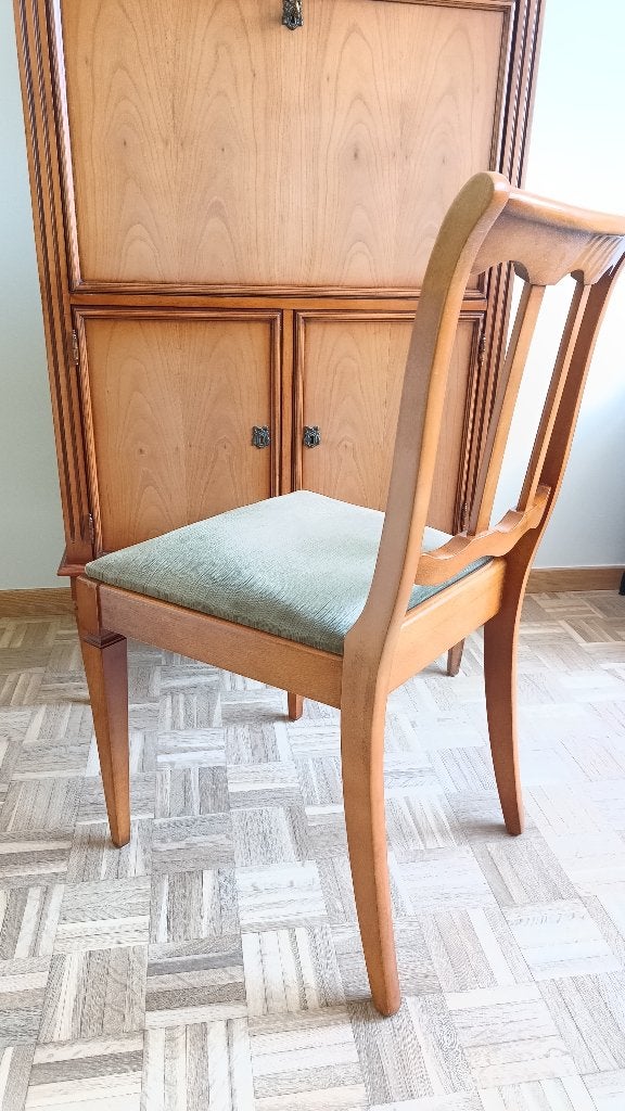 8 chaises + table à manger + secrétaire style Biedermeier, Maison & Meubles, Comme neuf, Brun, Cinq, Six Chaises ou plus, Bois