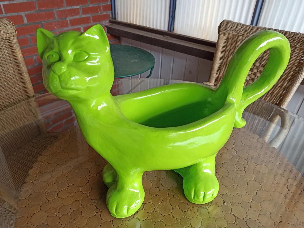 Kat bloembak, Tuin en Terras, Tuinbeelden, Ophalen, Nieuw, Kunststof, Dierenbeeld