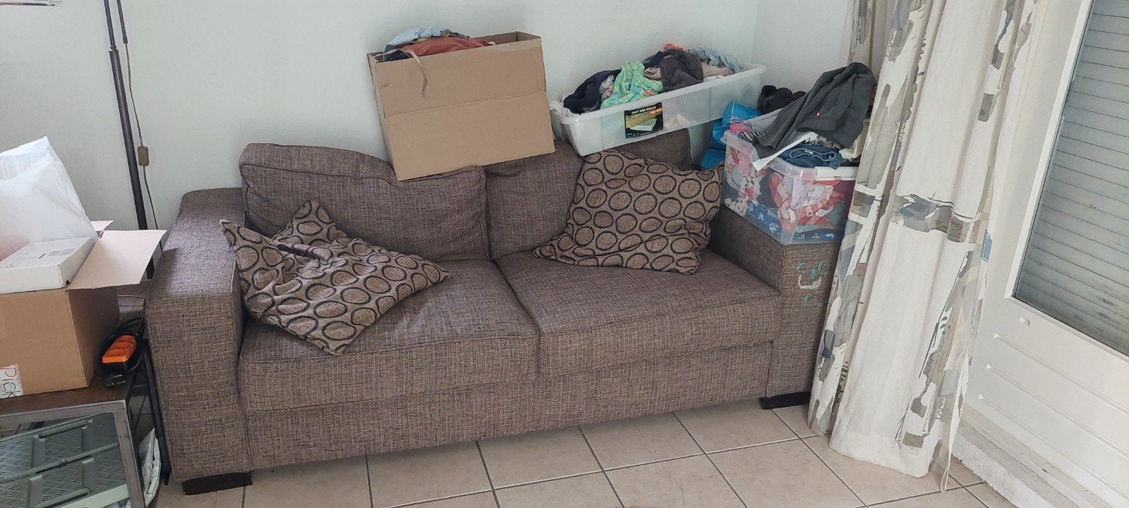 Canapé 2 places marron, 75 à 100 cm, Enlèvement, Utilisé, Deux personnes