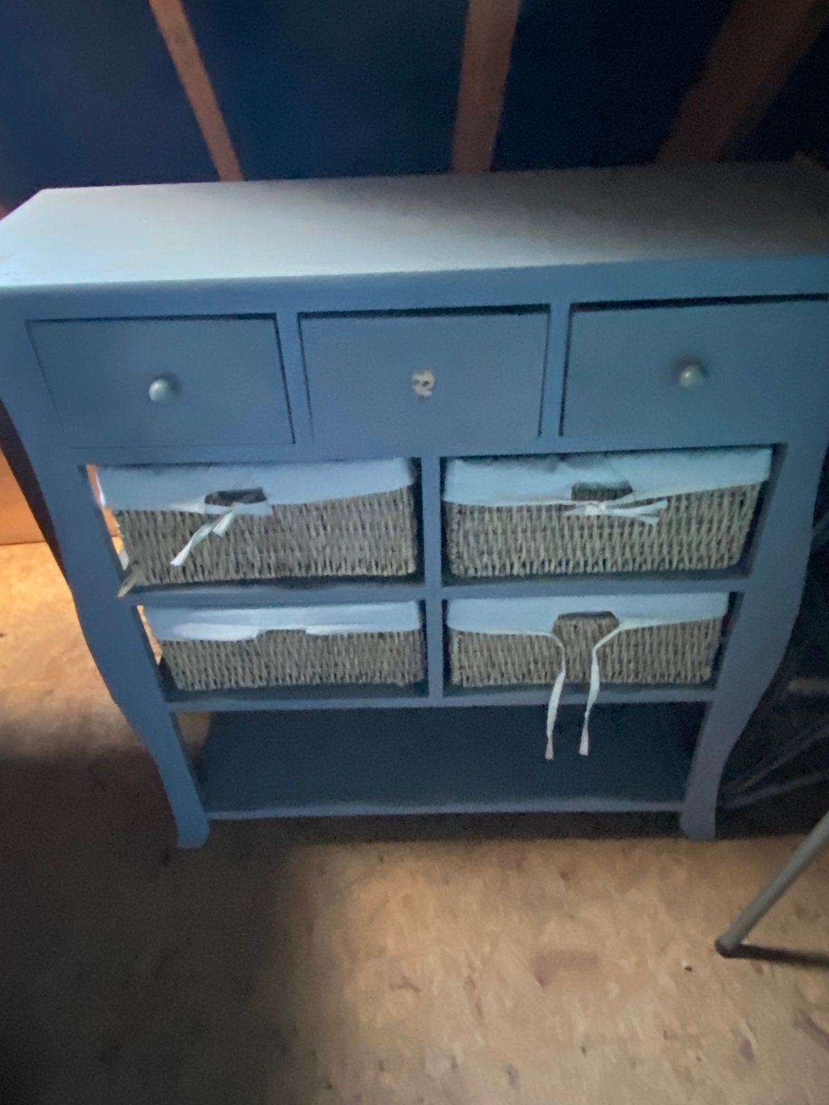 Meuble en bois peint en gris, Maison & Meubles, 3 ou 4 tiroirs, 25 à 50 cm, Comme neuf, 100 à 150 cm