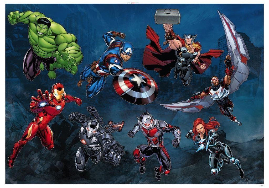 The Avengers Muurstickers 100x70 cm - Marvel, Collections, Autocollants, Neuf, Cinéma, Télévision ou Audiovisuel, Enlèvement ou Envoi