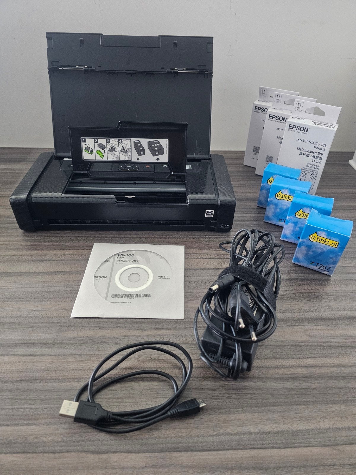 Epson WorkForce WF-100 mobiele printer + toebehoren, Ophalen of Verzenden, Gebruikt