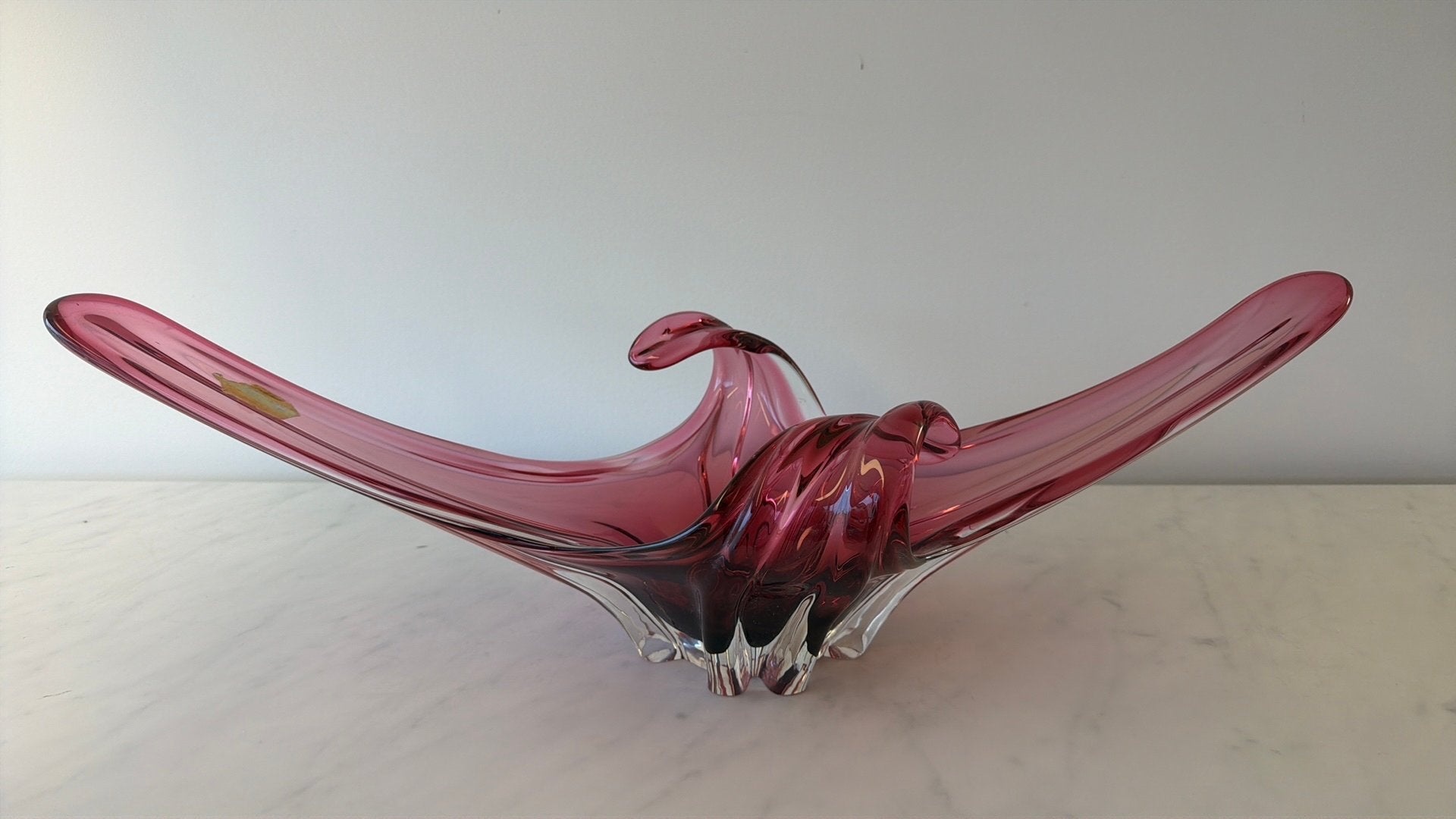 XXL Murano Sommerso Schaal 60cm - Jaren 50/60, Antiquités & Art, Art | Objets design, Enlèvement, Plat, Verre