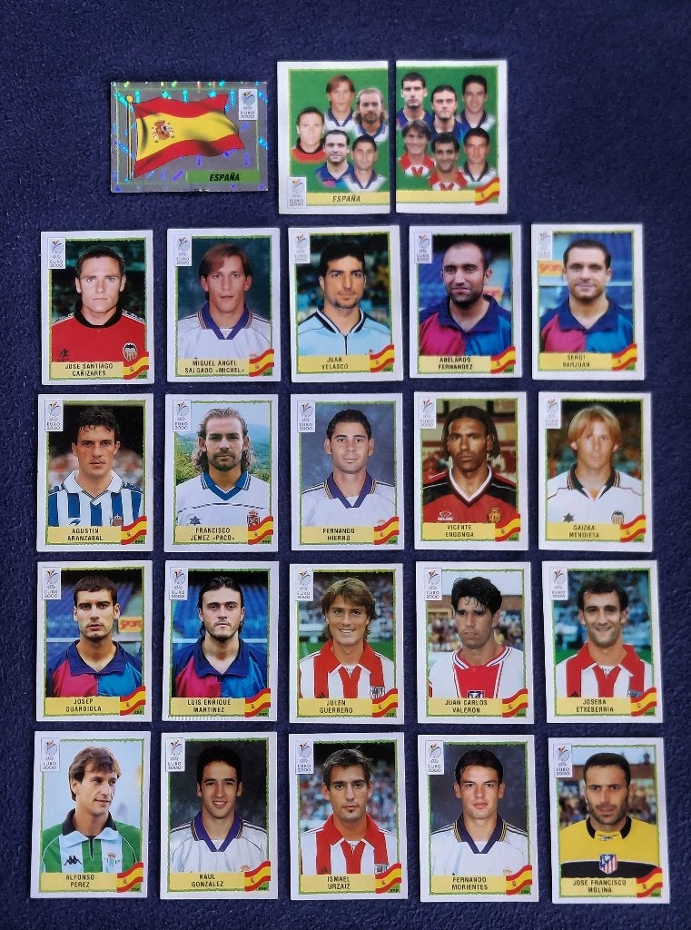 23 versch. Panini stickers voetbal ' Euro 2000 - Spanje ', Ophalen of Verzenden, Nieuw, Meerdere stickers