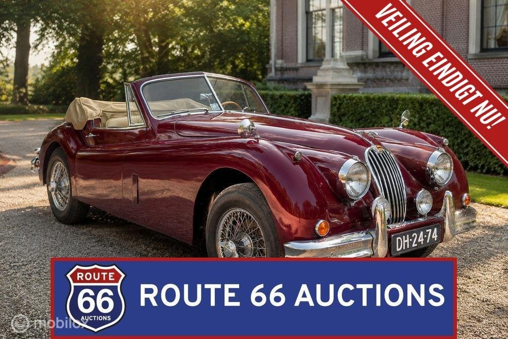 Jaguar XK140 DHC SE | 1956 | Route 66 Auctions, Auto's, Zwart, Bedrijf, Handgeschakeld, Overige carrosserie