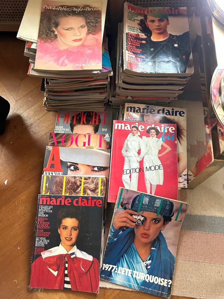 Pakket modemagazines jaren80 Vogue–Elle–Avenue &MarieClaire, Verzamelen, Tijdschriften, Kranten en Knipsels, Tijdschrift, Ophalen of Verzenden