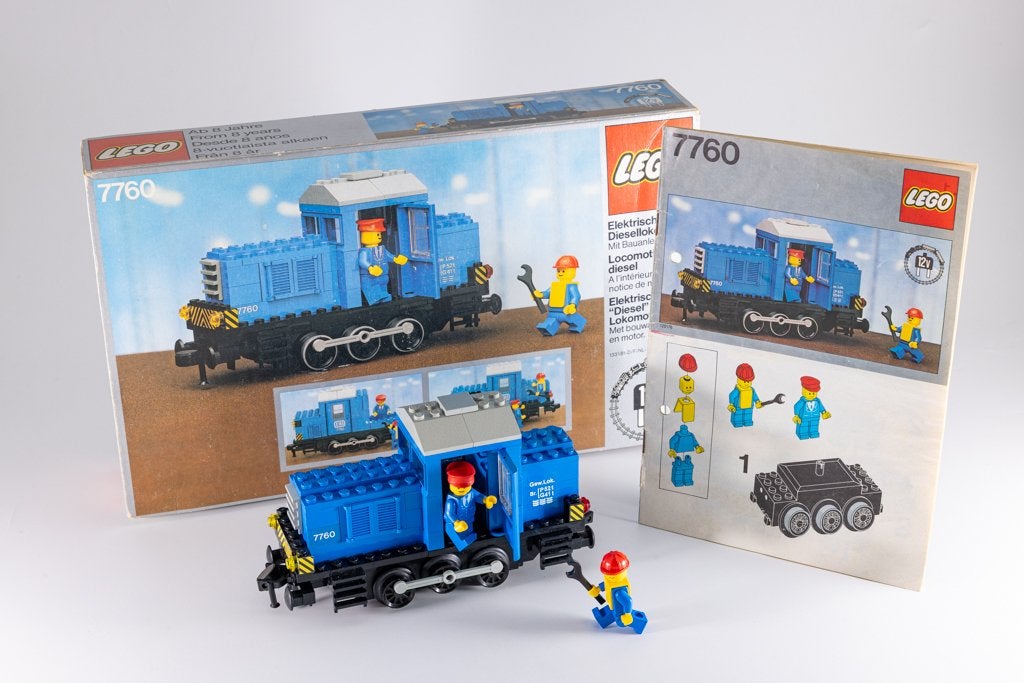 LEGO 7760 Locomotive de chasse diesel 12 V - complète, Instructions incluses, Lego, Ensemble complet, Utilisé