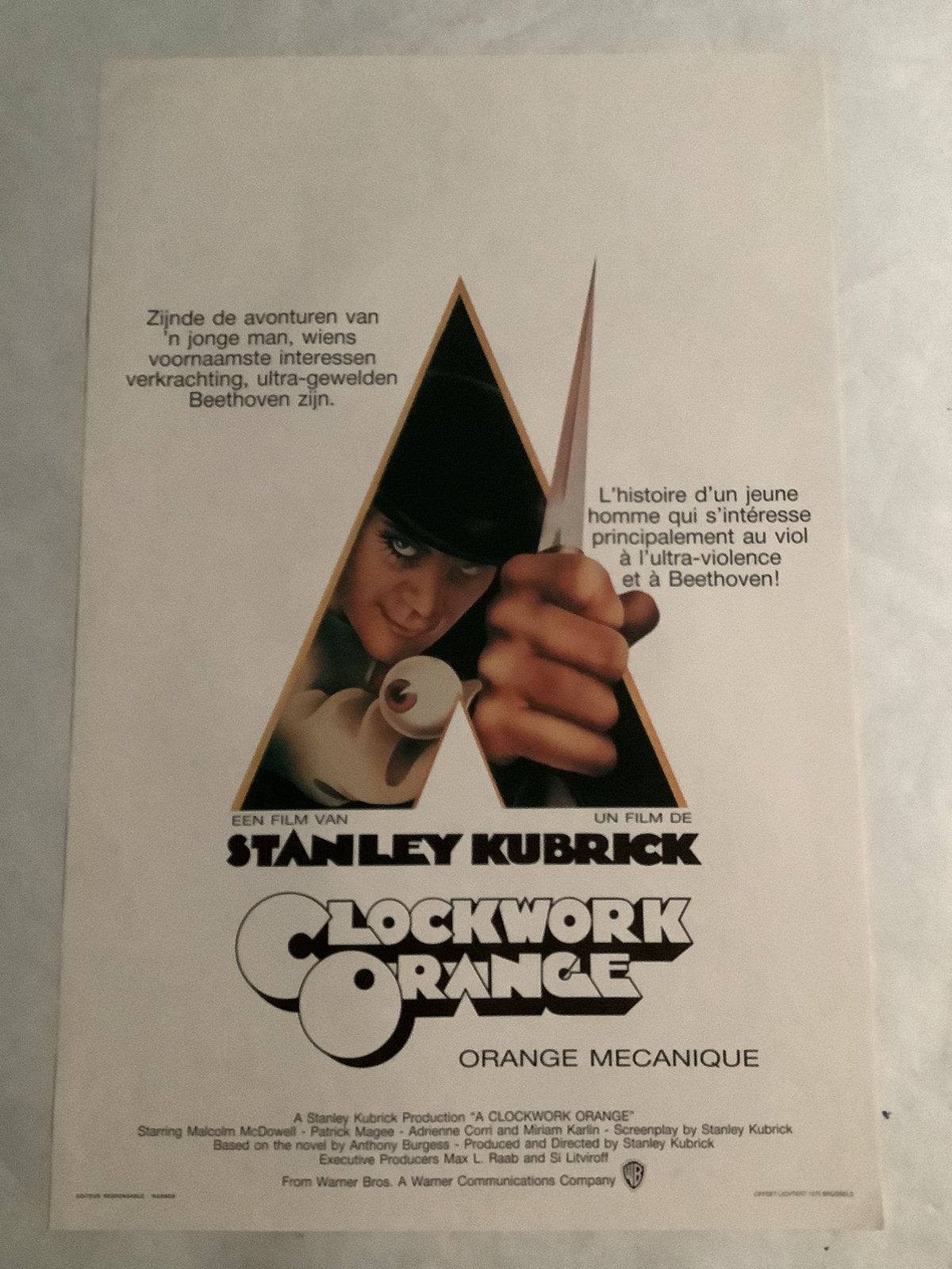 CLOCKWORK ORANGE   FILMPOSTER   36-54 cm, Ophalen of Verzenden, Zo goed als nieuw
