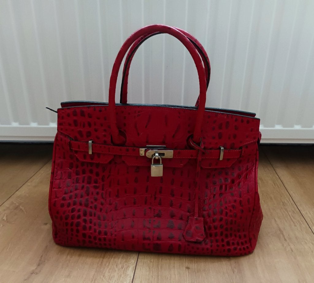 Leren handtas - Maxima - rood, Ophalen of Verzenden, Rood, Handtas