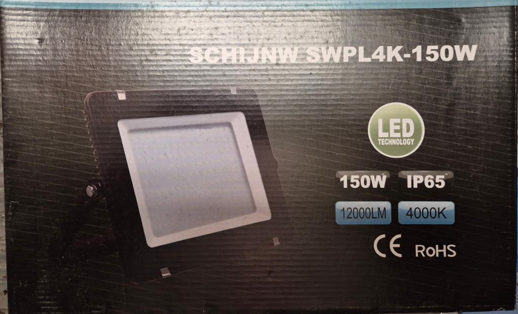 3 lampes de chantier LED (2  150 W + 1 x 200 W) neuves, Enlèvement, Neuf, 50 à 200 watts, Lampe avec luminaire