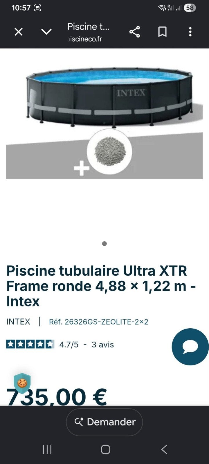 Piscine intex comme neuve, Jardin & Terrasse, Piscines