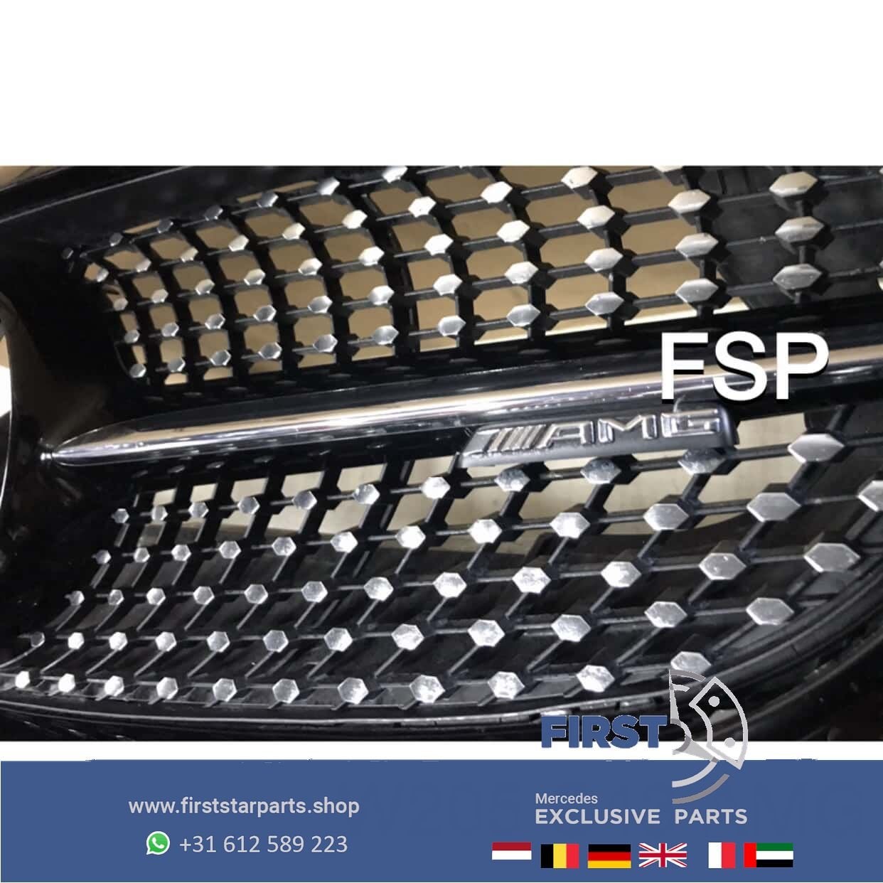 W205 C205 C43 AMG VOORBUMPER Mercedes C Klasse ZWART COMPLEE, Gebruikt, -, Voor, Ophalen of Verzenden