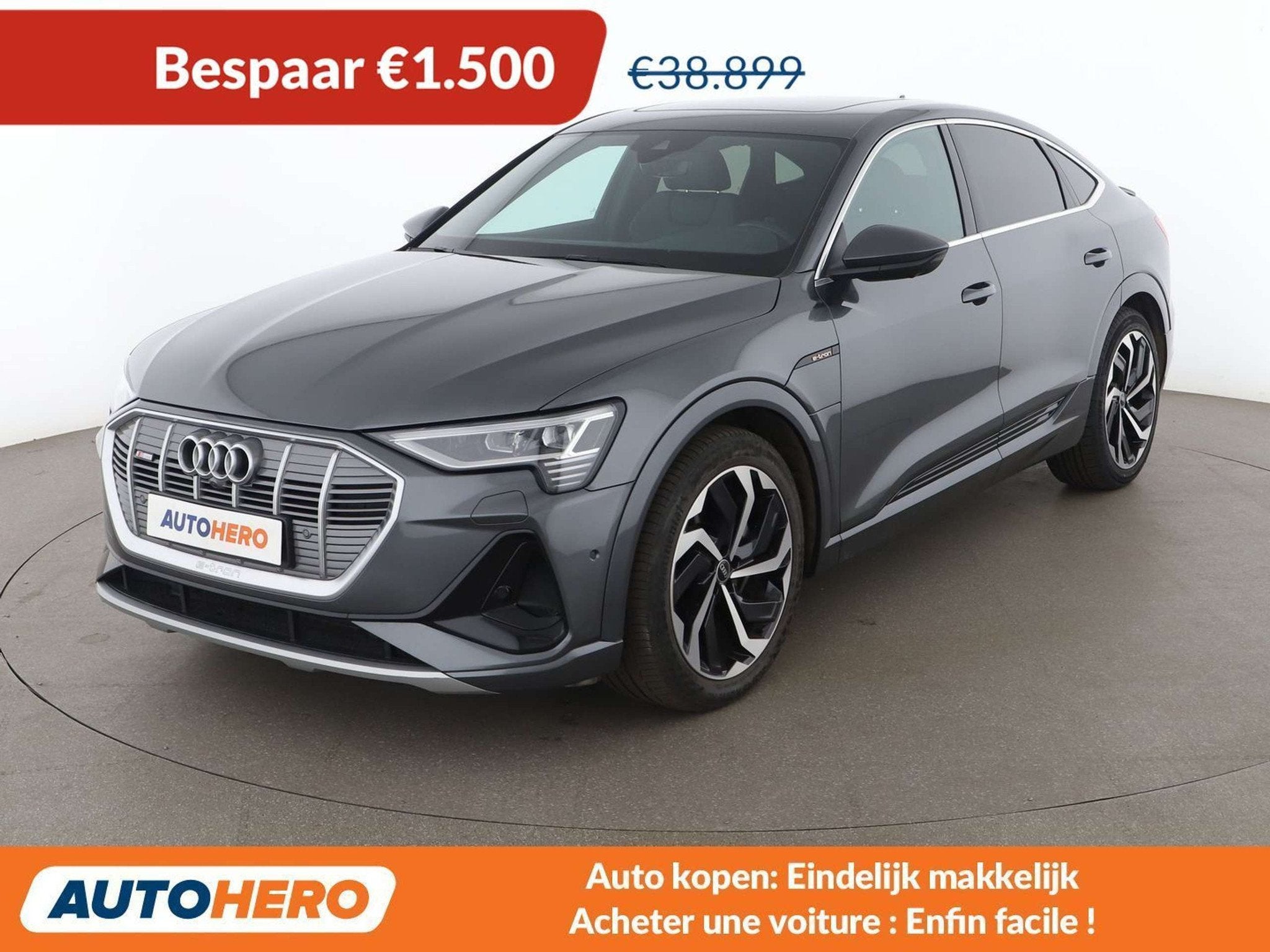 Audi e-tron 55 quattro S line (bj 2021, automaat), Auto's, Automaat, 4 deurs, Gebruikt, Elektrisch