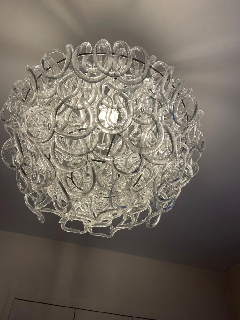 Giogali Chandelier by Angelo Mangiarotti  2 stuks, Enlèvement, Comme neuf, Verre, E27 (grand)