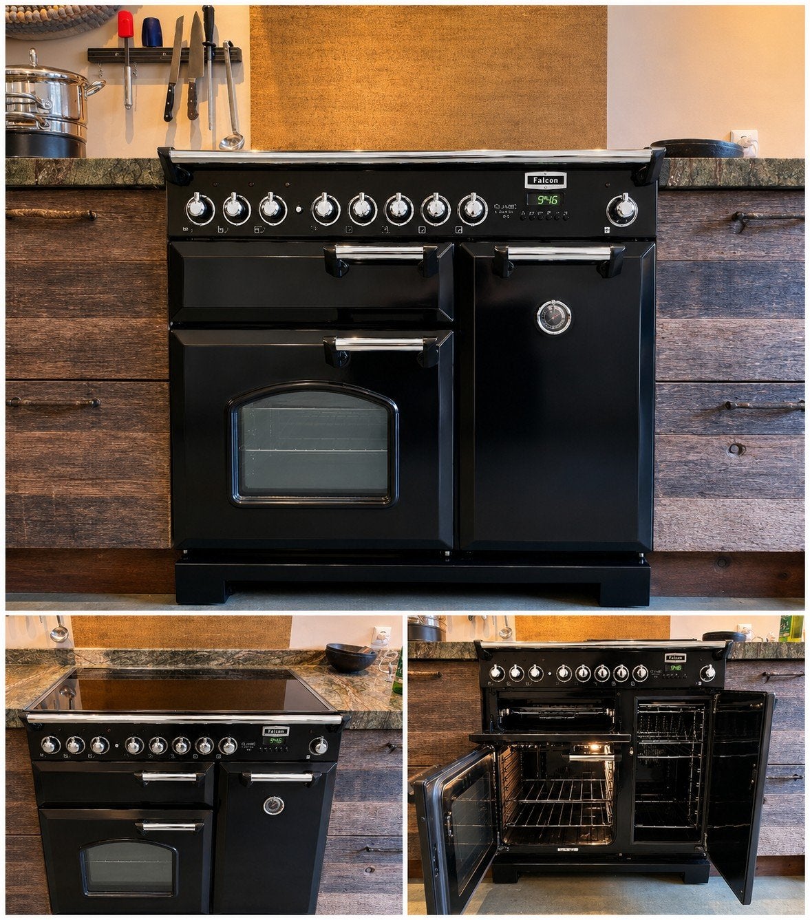 Luxe Falcon classic deluxe 90 inductie fornuis met 3ovens, Elektronische apparatuur, Fornuizen, Ophalen, Warmhoudplaat, Zo goed als nieuw