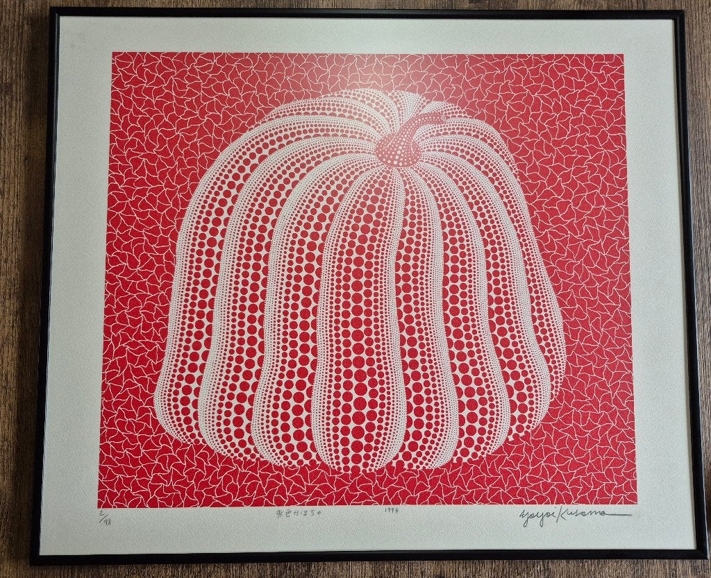 zeefdruk Red Pumpkin "naar" Yayoi Kusama., Antiek en Kunst, Kunst | Litho's en Zeefdrukken, Ophalen of Verzenden, Zeefdruk