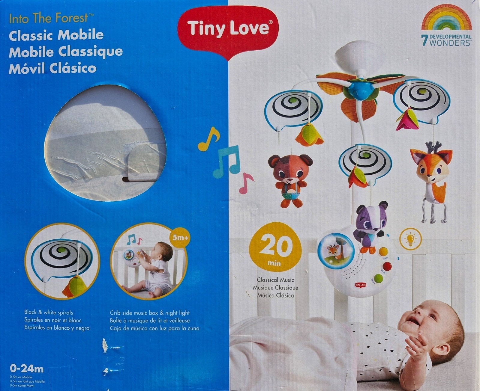 Tiny Love classic mobiel Into the Forest, Kinderen en Baby's, Ophalen of Verzenden, Zo goed als nieuw, Mobiel, Met licht