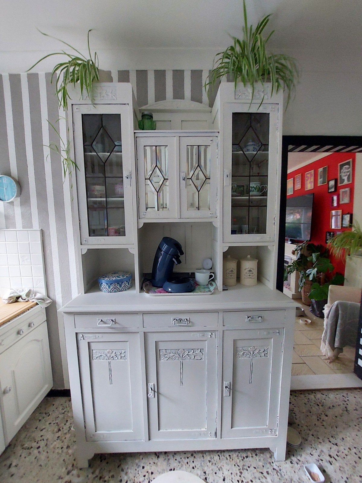 Landelijke Franse Buffetkast/koffiebar/vitrine kast, Huis en Inrichting, Kasten | Buffetkasten, Ophalen