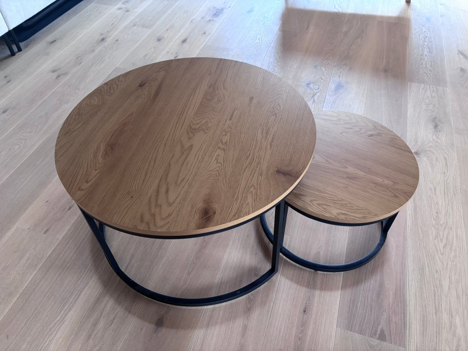 Salontafel met of zonder bijzettafel, Huis en Inrichting, Tafels | Eettafels, Ophalen, Teakhout, Rond, 50 tot 100 cm