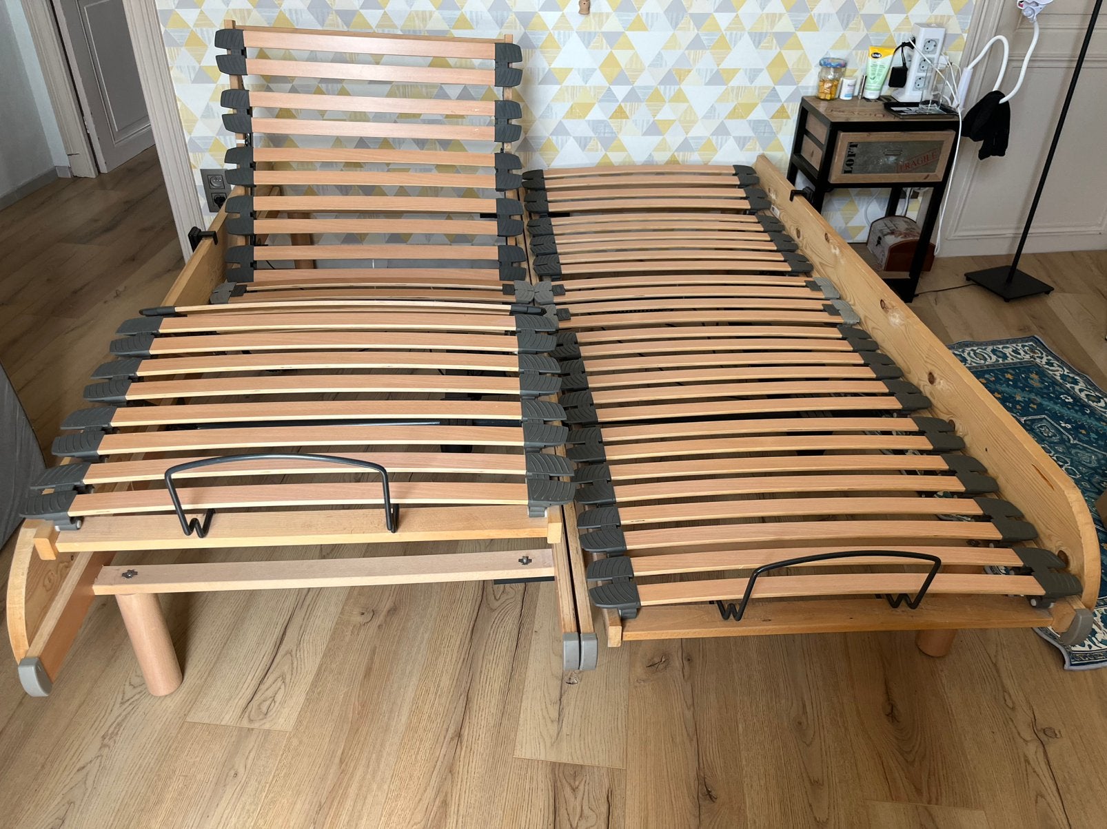 sommier électrique 2x80/200, Enlèvement, Utilisé, Sommier, 200 cm