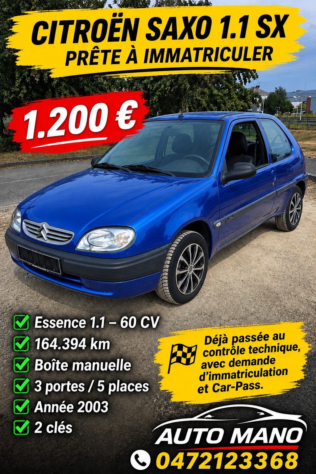 prête à immatriculée, Auto's, Citroën, Saxo, Bedrijf, Handgeschakeld, 3 deurs