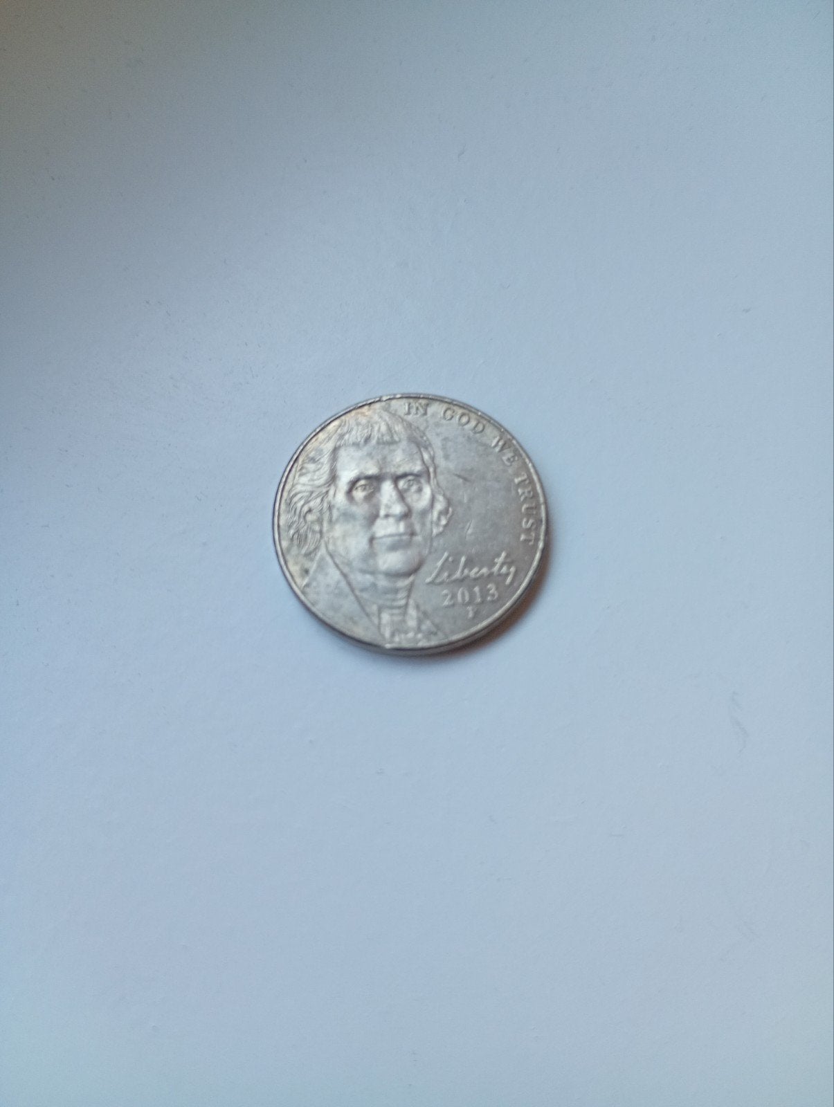 Amerikaanse 5‑dollar-cent munt 2013 – Thomas Jefferson Ni, Postzegels en Munten, Verzenden, Losse munt, Zilver