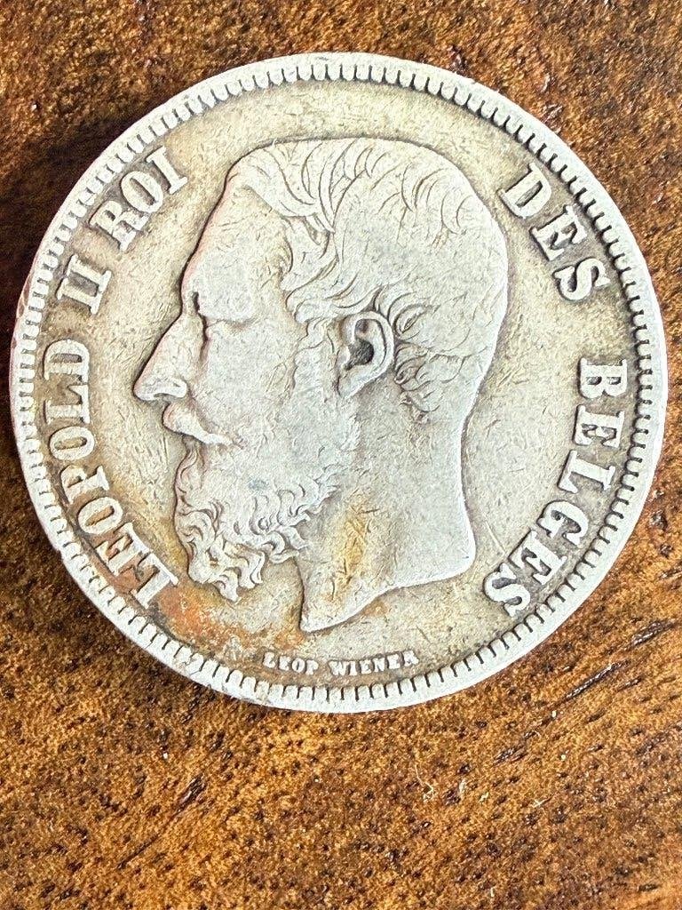 5 francs Léopold II 1868, Envoi, Argent, Argent