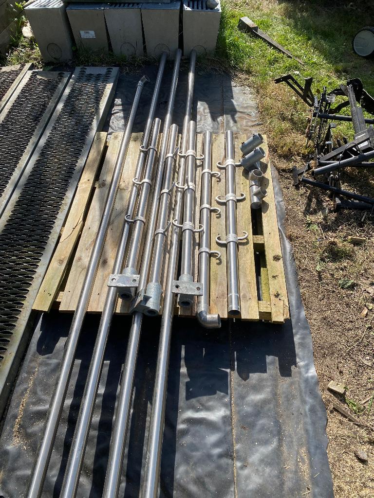 Lot RVS 316 steigerbuis 17,75 meter + koppelingen, Enlèvement ou Envoi, Inox, Utilisé, 250 mm ou plus